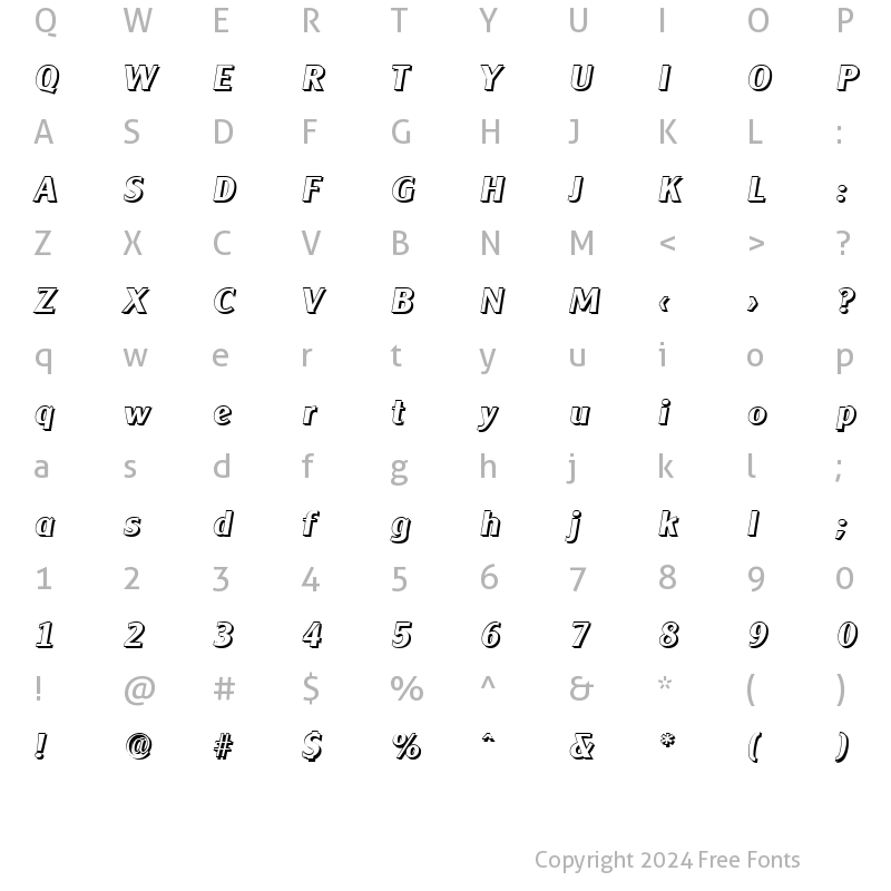 Character Map of AlexanderBeckerShadow BoldItalic