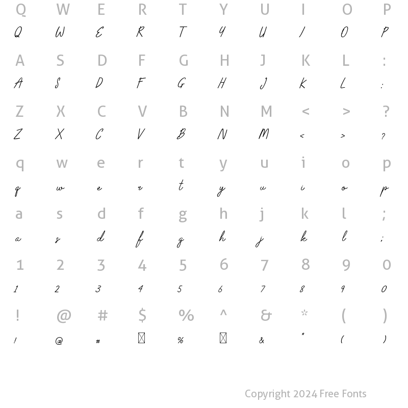 Character Map of Alexandra Magnolia Regular