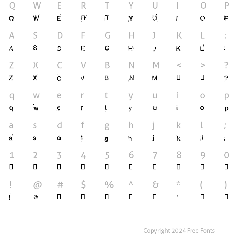 Character Map of Alexandras Stempelkasten Regular