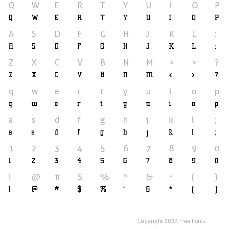 Character Map of Alexandria-Medi Regular