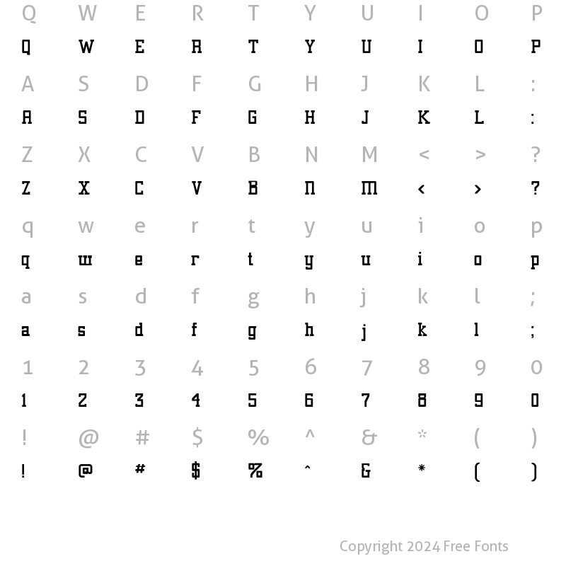 Character Map of Alexandria Regular