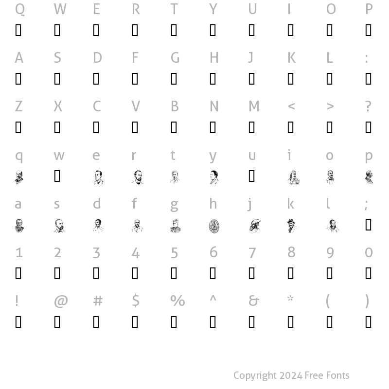 Character Map of AlexandrosP Regular