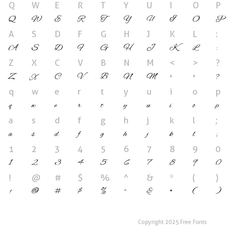 Character Map of AlexBrush Regular
