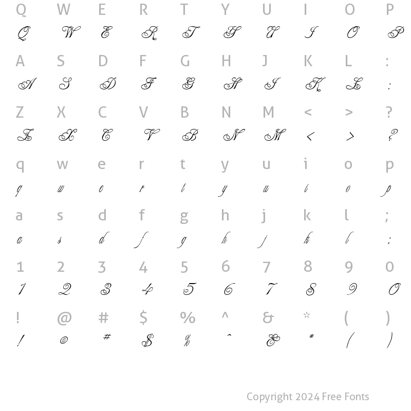 Character Map of Alexei Copperplate Regular