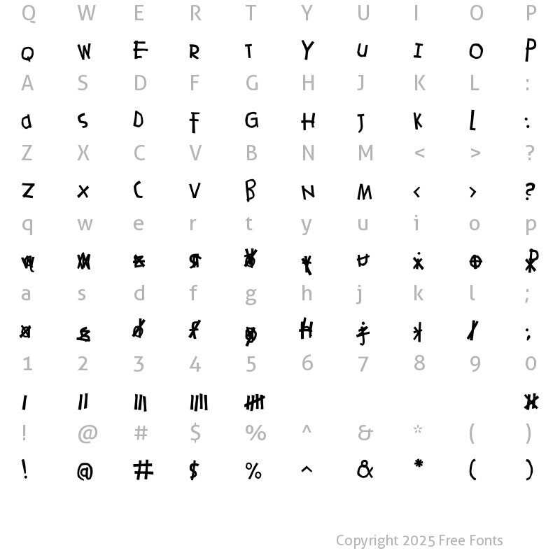 Character Map of AlexieLL Regular