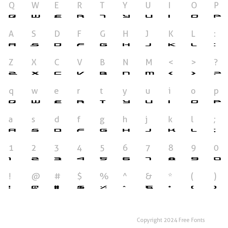 Character Map of Alexis Expanded Expanded