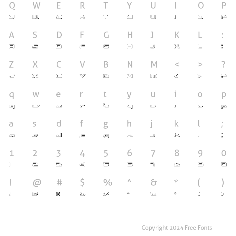 Character Map of Alexis Lower Case Outline Lower Case Outline