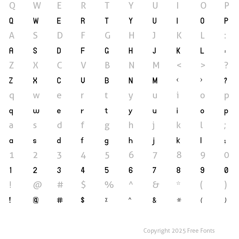 Character Map of AlFars 6.Kamran Bold Regular