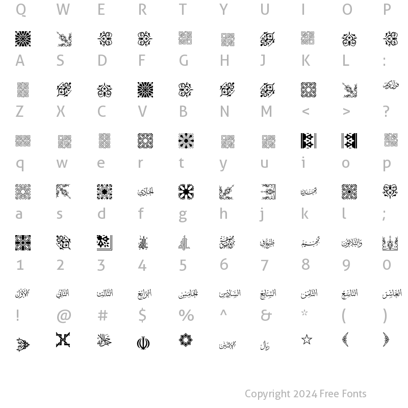 Character Map of AlFars Regular