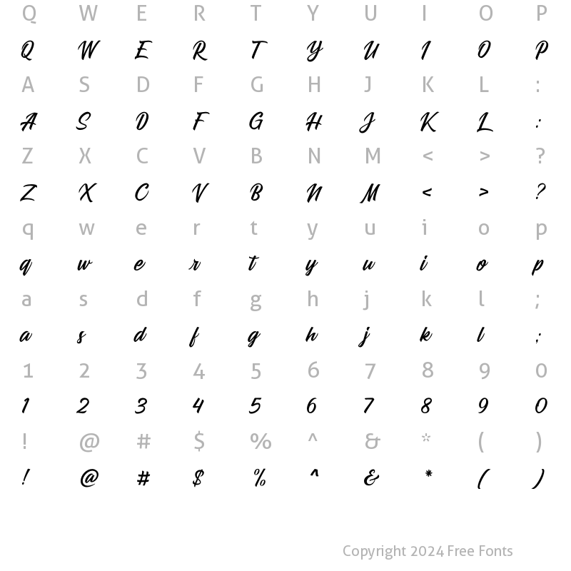 Character Map of Alfien Regular