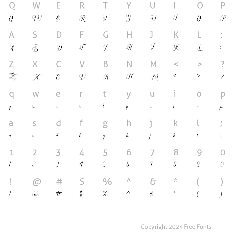 Character Map of Algendria Regular