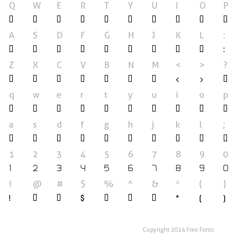 Character Map of ALGERIA Light