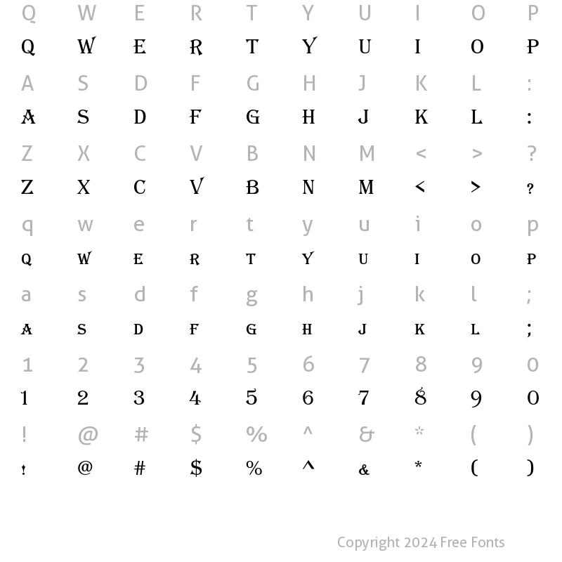 Character Map of Algerian Basic SC D Regular