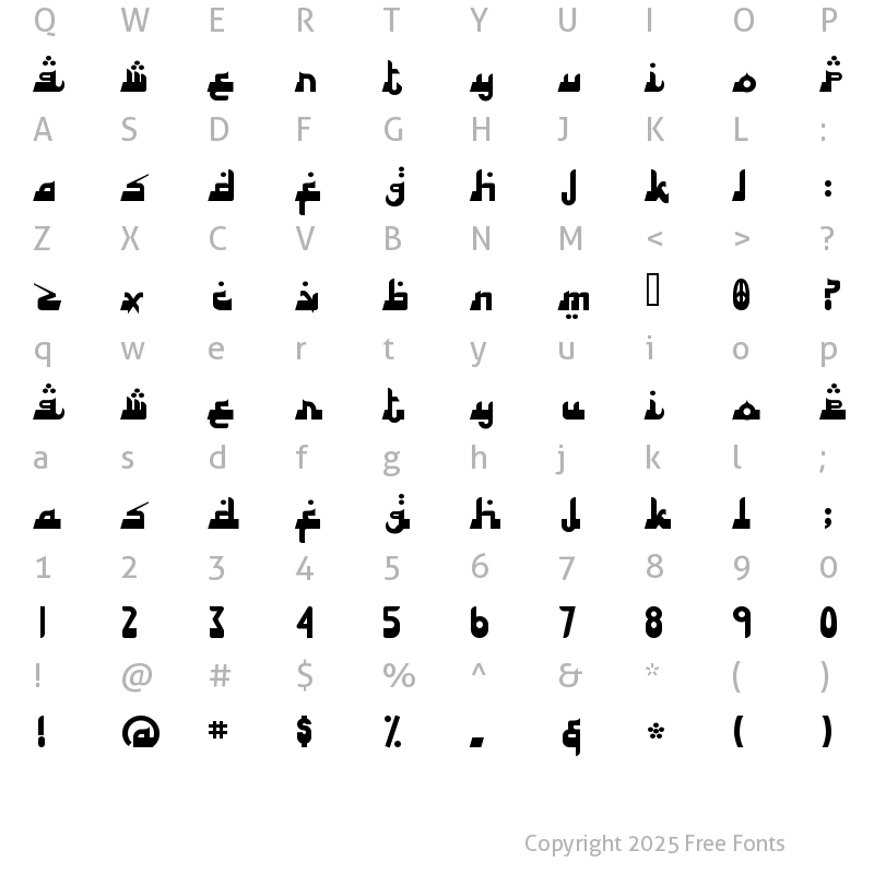 Character Map of Alhambra Deep Regular