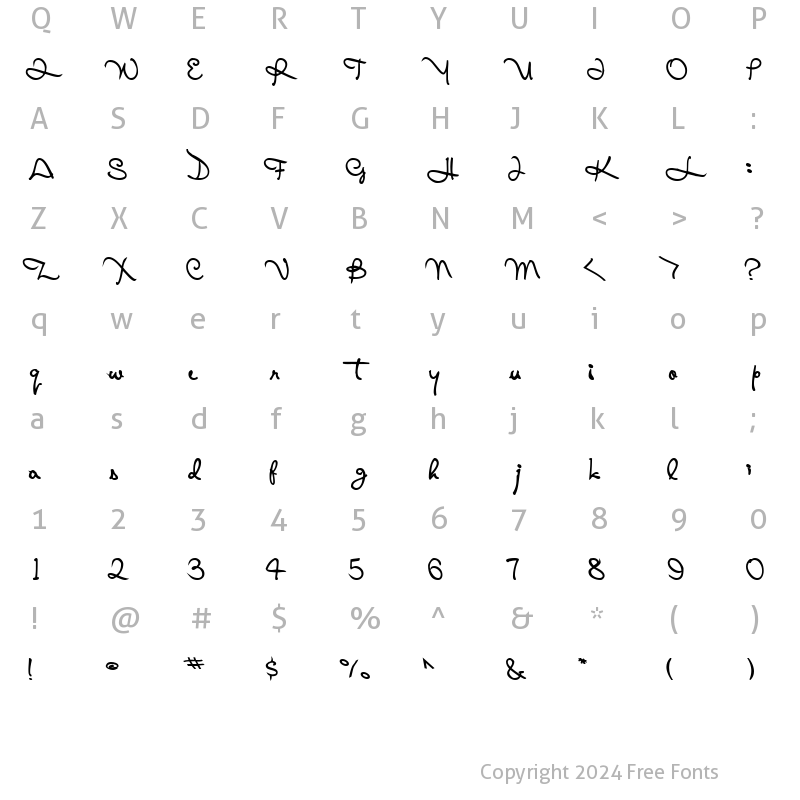 Character Map of AlicoScriptSSK Bold