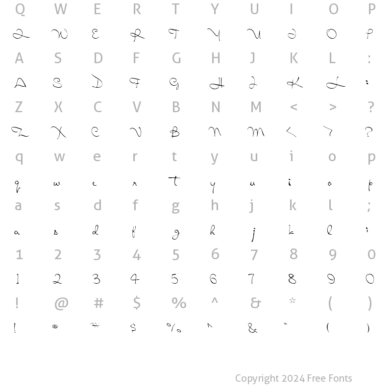 Character Map of AlicoScriptSSK Regular