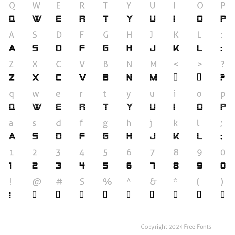 Character Map of Alien Encounters Bold