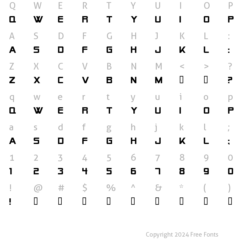 Character Map of Alien Encounters Solid Regular