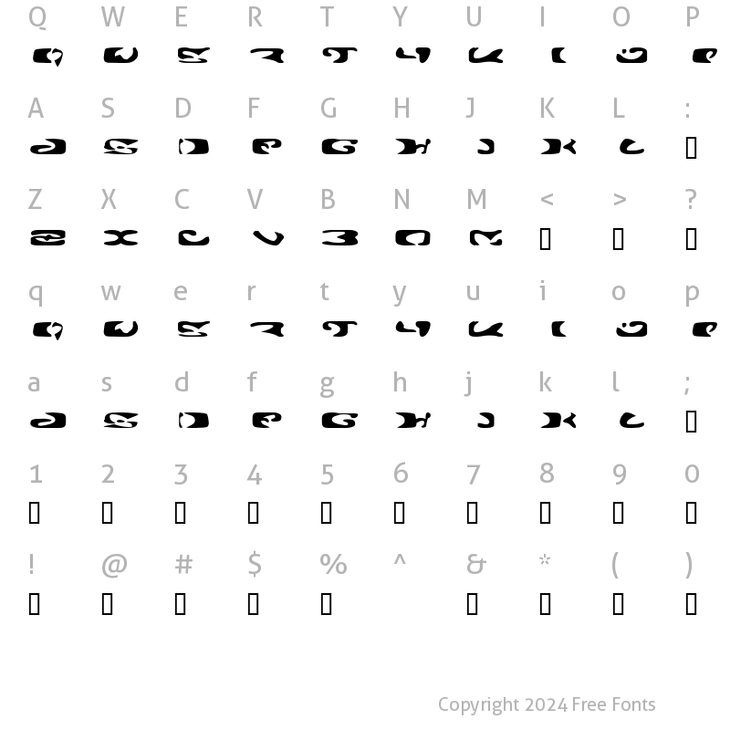 Character Map of Alien Ghost 2 Regular