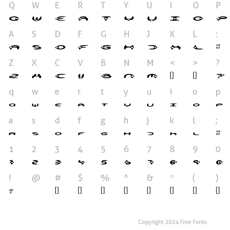 Character Map of alienation Regular