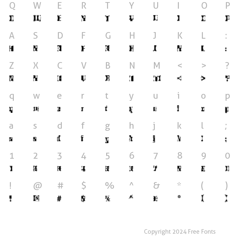 Character Map of AlienAutopsy Regular