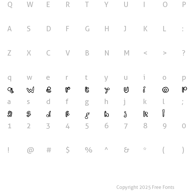 Character Map of AlienCrops Another world