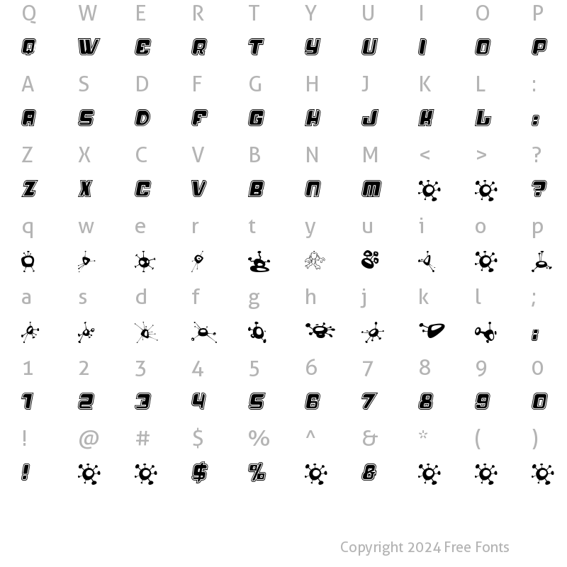 Character Map of AlienMushrooms Regular