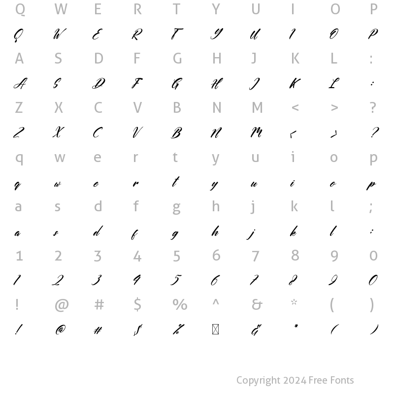 Character Map of Aligano Regular