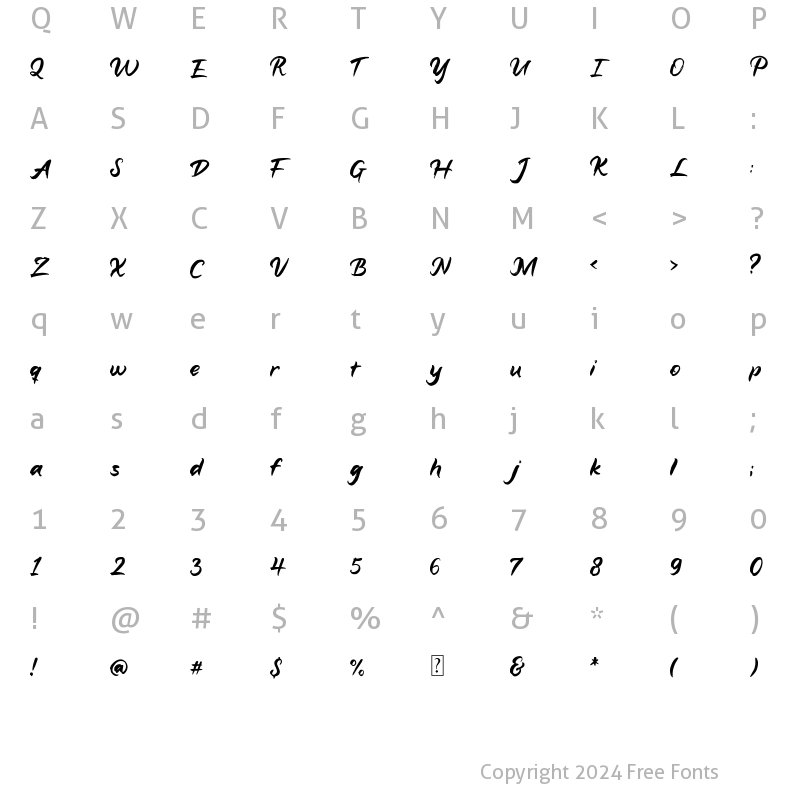 Character Map of Aligatai Regular