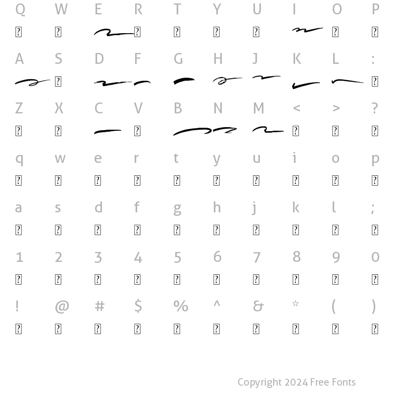 Character Map of Aligatai Swash Regular