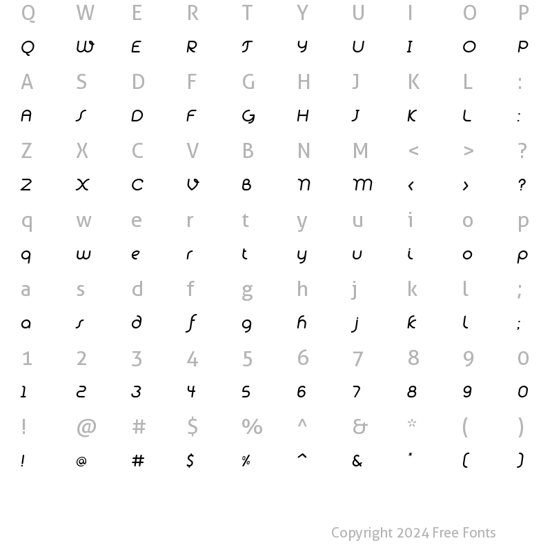 Character Map of Alio Pro SemiBold Italic