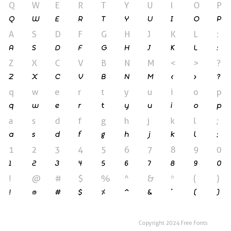 Character Map of AlioText MediumIt