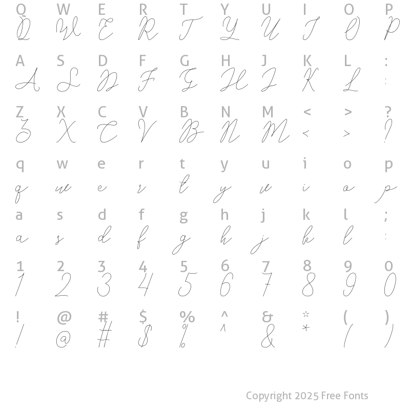 Character Map of Alisha Nahwa Regular