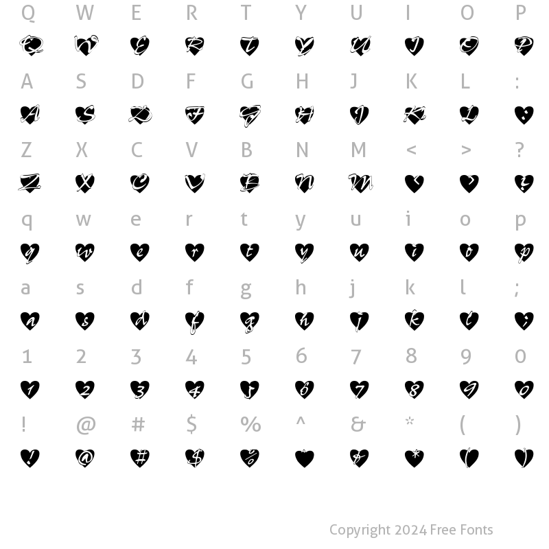 Character Map of All-Hearts Normal