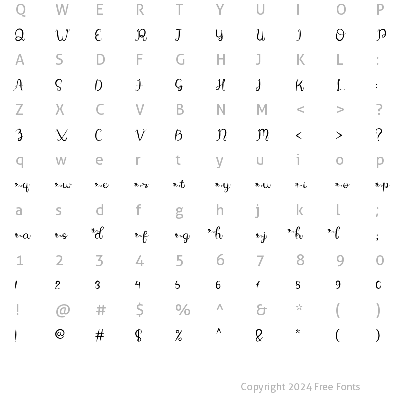 Character Map of Allamanda Alt 1 Script