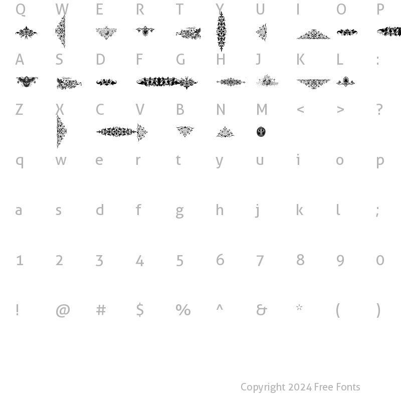 Character Map of AllerleiZieratRenaissance Regular