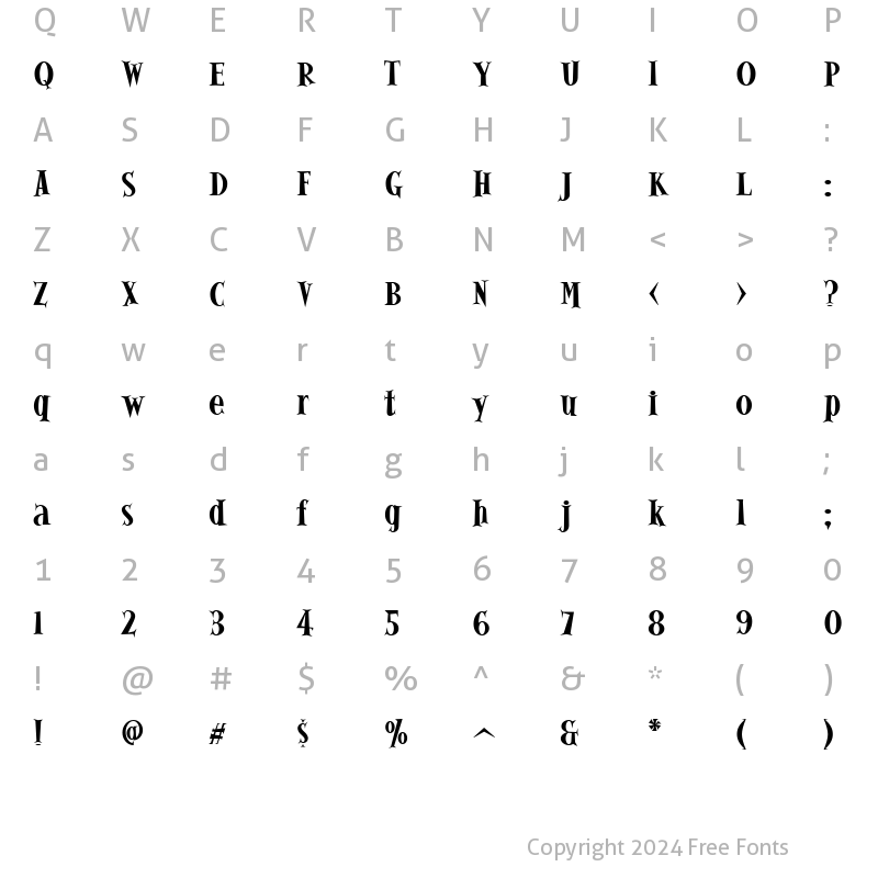 Character Map of Alleycat ICG Bold