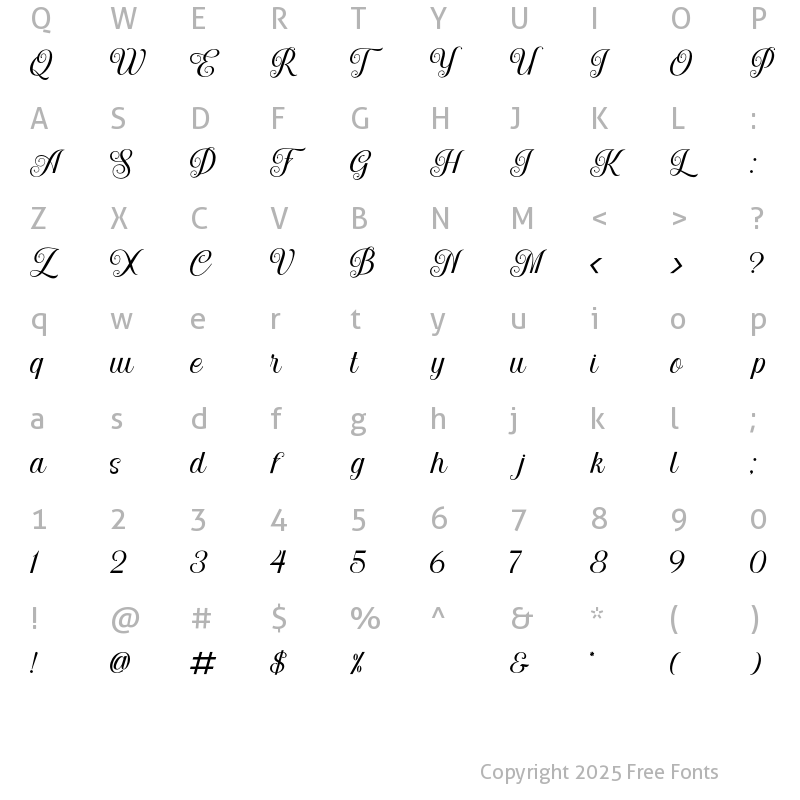 Character Map of Alleysondust Regular