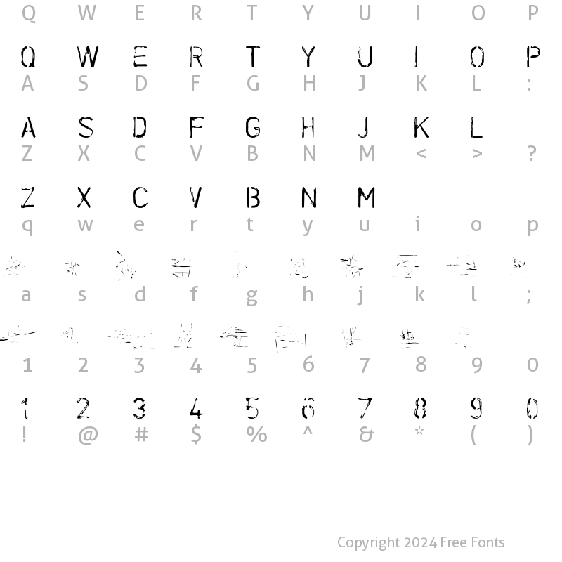 Character Map of AlliedEngine Greased Regular