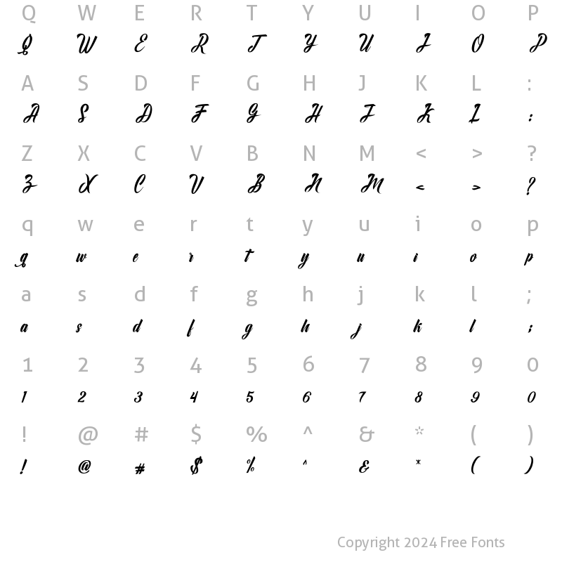 Character Map of Alligator Alligator Font