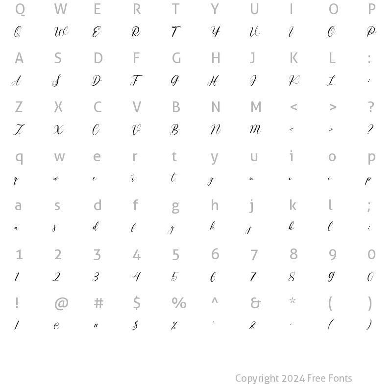 Character Map of Allisha Croft Regular