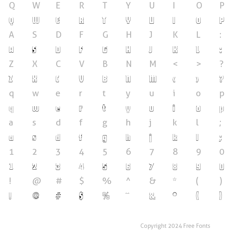 Character Map of AllisonBeckerOutline Bold