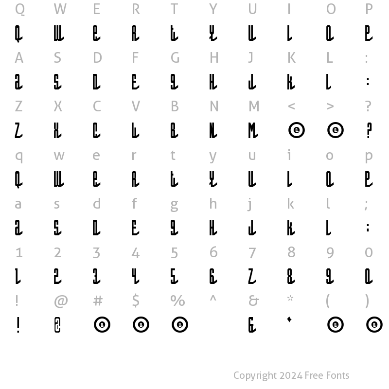 Character Map of AllModCons Regular