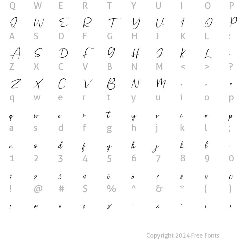 Character Map of Allofera Italic