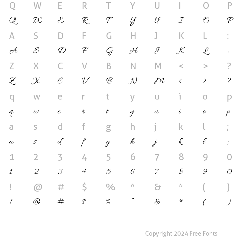 Character Map of Allura Regular