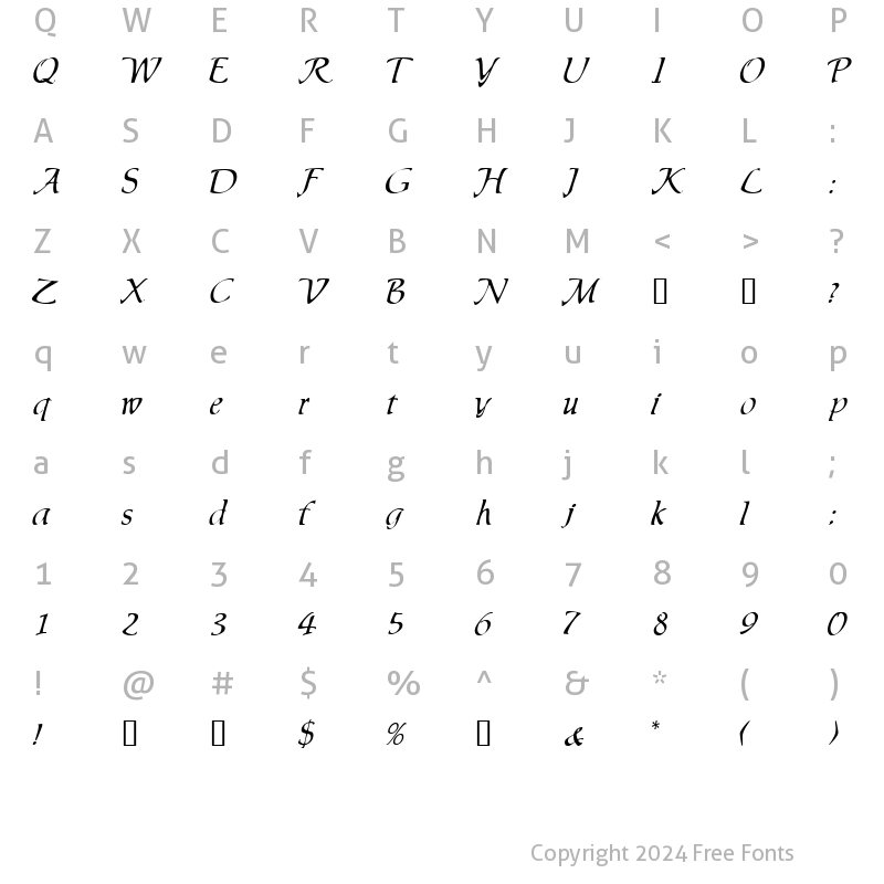 Character Map of AllureSSK Regular