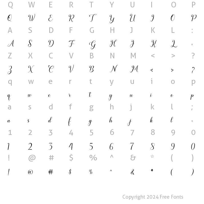 Character Map of Allysa Daguise Regular