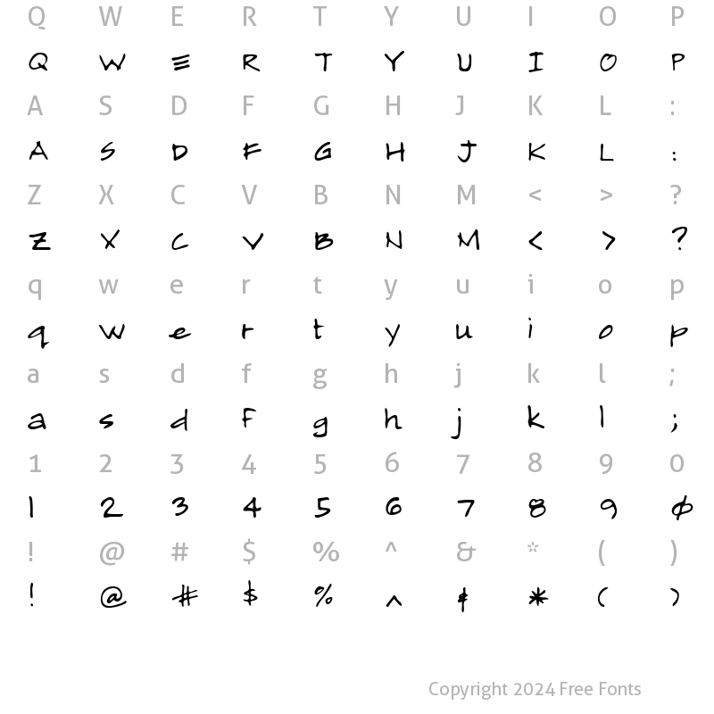 Character Map of Almagro Regular