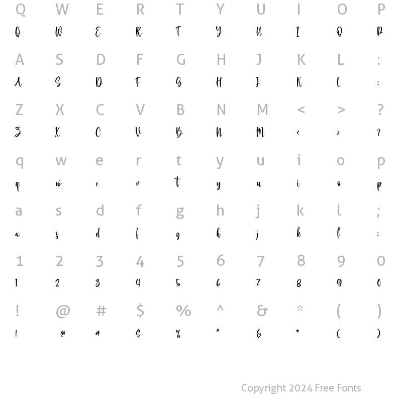 Character Map of Almeida Regular