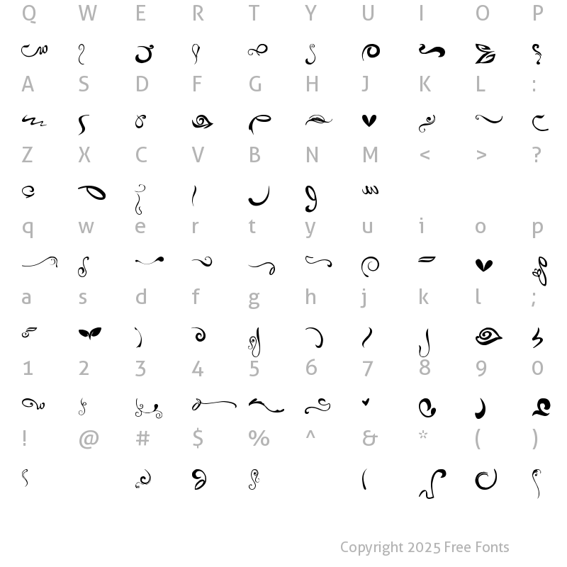 Character Map of Alnaqaaa Regular